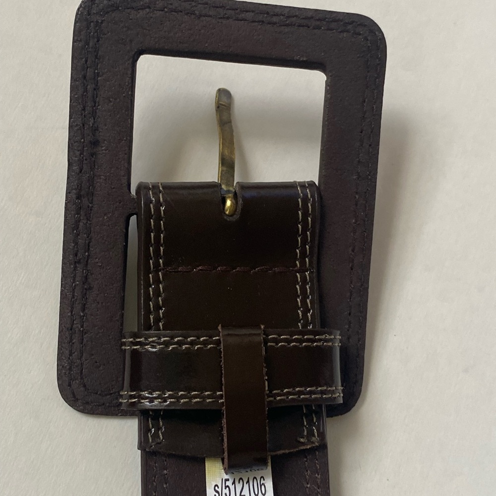 Banana Republic Genuine Patent Leather Brown Wide Belt Size M - Picture 5 of 13